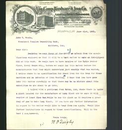 Letterhead - Van Camp Hardware & Iron Co.