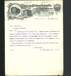 Letterhead - Van Camp Hardware & Iron Co.