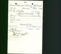 Bank Letterhead - Second National Bank of Pittsburgh