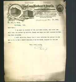 Letterhead - Van Camp Hardware & Iron Co.