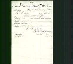 Bank Letterhead - Second National Bank of Pittsburgh