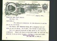 Letterhead - Van Camp Hardware & Iron Co.