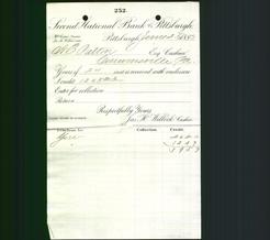 Bank Letterhead - Second National Bank of Pittsburgh