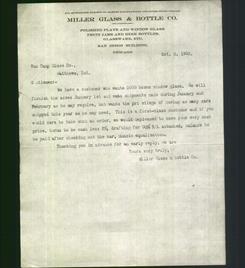 Letterhead - Miller Glass & Bottle Co.