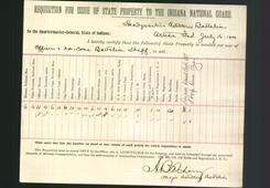 Letterhead - Requisition of Issue of U.S. Ordnance and Ordnance Stores to the Indiana National Guard