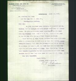 Letterhead - Alabama Steel And Wire Co.
