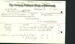 Bank Letterhead - German National Bank of Pittsburgh