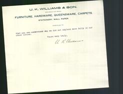 Letterhead - U.K. Williams & Son