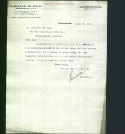 Letterhead - Alabama Steel And Wire Co.