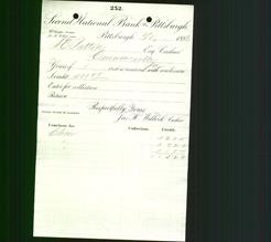 Bank Letterhead - Second National Bank of Pittsburgh