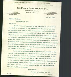 Letterhead - The Prox & Brinkman Mfg. Co.