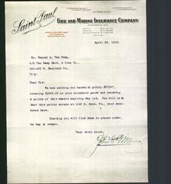 Letterhead - Saint Paul Fire and Marine Insurance Company