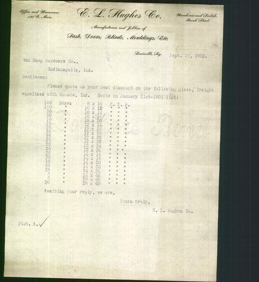 Letterhead - E.L. Hughes Co.