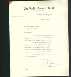 Letterhead - The Seattle National Bank