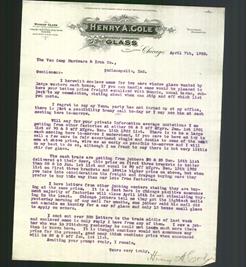 Letterhead - Henry A. Cole