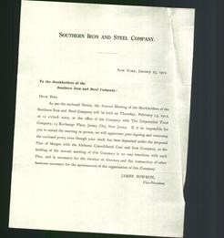 Letterhead - Southern Iron And Steel Company