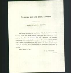 Letterhead - Southern Iron And Steel Company