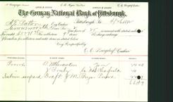 Bank Letterhead - German National Bank of Pittsburgh