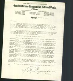 Letterhead - Continental and Commercial National Bank