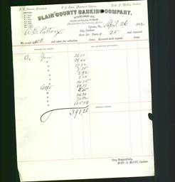 Bank Letterhead - Blair County Banking Company