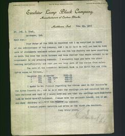 Letterhead - Excelsior Lamp Black Company