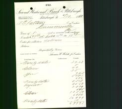 Bank Letterhead - Second National Bank of Pittsburgh