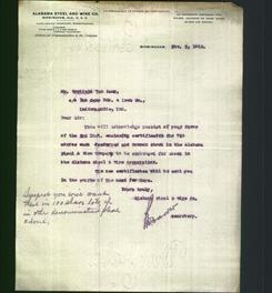 Letterhead - Alabama Steel And Wire Co.