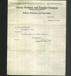 Letterhead - Shirley Radiator and Foundry Company