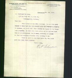 Letterhead - Alabama Steel And Wire Co.