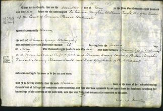 Deed by Married Women - Susan Walmesley-Original Ancestry