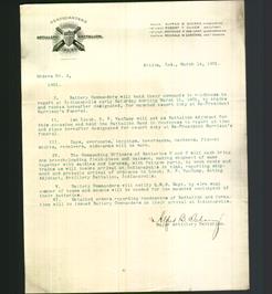 Letterhead - Artillery Battalion