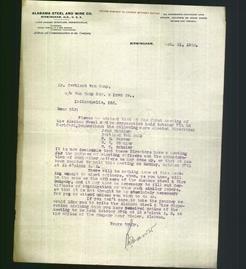 Letterhead - Alabama Steel And Wire Co.