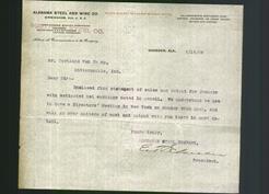 Letterhead - Alabama Steel And Wire Co.