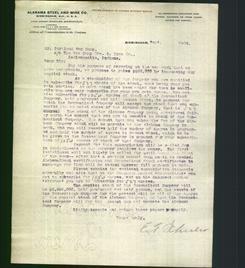 Letterhead - Alabama Steel And Wire Co.