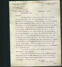 Letterhead - Alabama Steel And Wire Co.