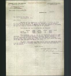 Letterhead - Alabama Steel And Wire Co.
