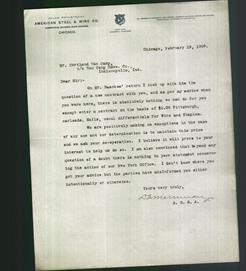 Letterhead - American Steel & Wire Co.