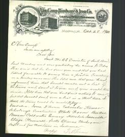 Letterhead - Van Camp Hardware & Iron Co.