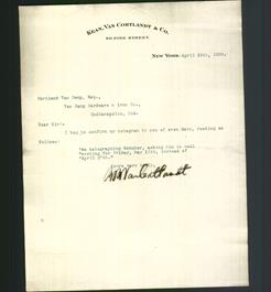Letterhead - Kean, Van Cortlandt & Co.