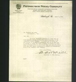 Letterhead - Pittsburgh Steel Company