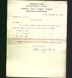 Letterhead - Dinwiddie & Gaddis Department Store