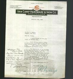 Letterhead - Van Camp Hardware & Iron Co.