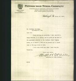 Letterhead - Pittsburgh Steel Company