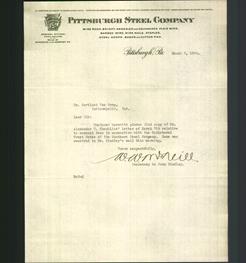 Letterhead - Pittsburgh Steel Company