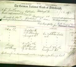 Bank Letterhead - German National Bank of Pittsburgh