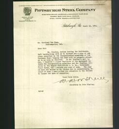 Letterhead - Pittsburgh Steel Company