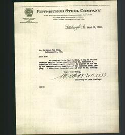 Letterhead - Pittsburgh Steel Company
