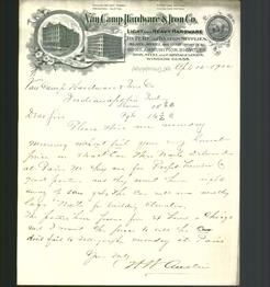 Letterhead - Van Camp Hardware & Iron Co.