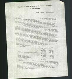 Letterhead - The San Juan Water & Power Company