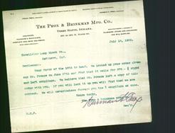 Letterhead - The Prox & Brinkman Mfg. Co.